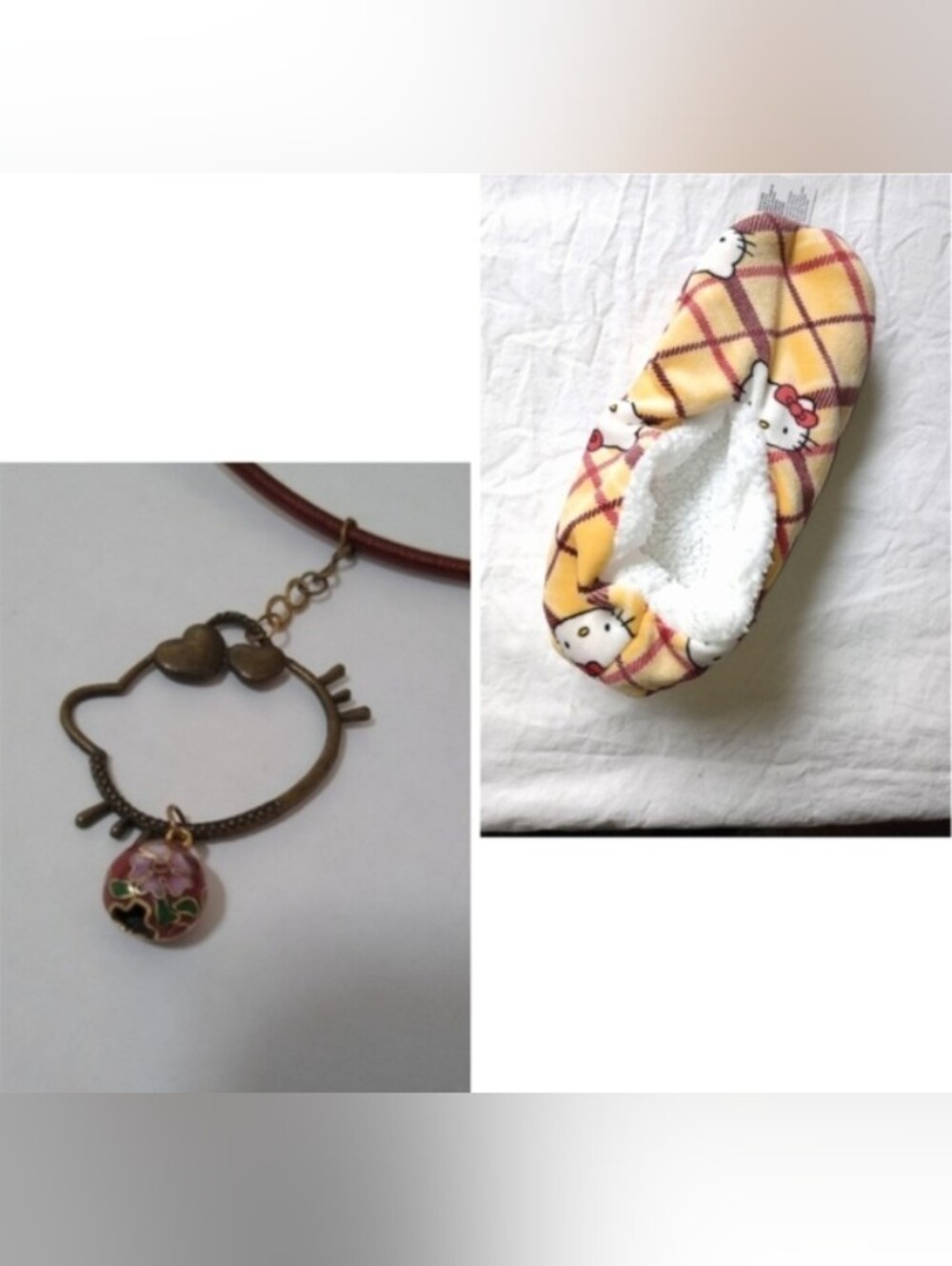 Jewelry Combo Necklace Slippers Anime Kawaii Birthday Gift Burgundy Yellow 5